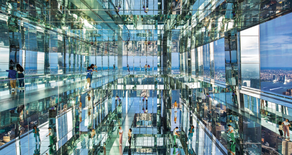 A mirror installation atop One Vanderbilt in New York