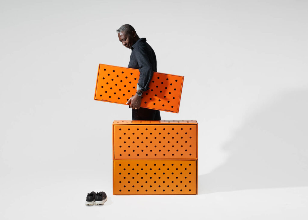 orange shoe Storage Box