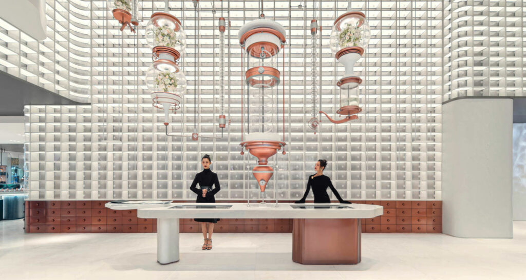 two women in a perfume shop