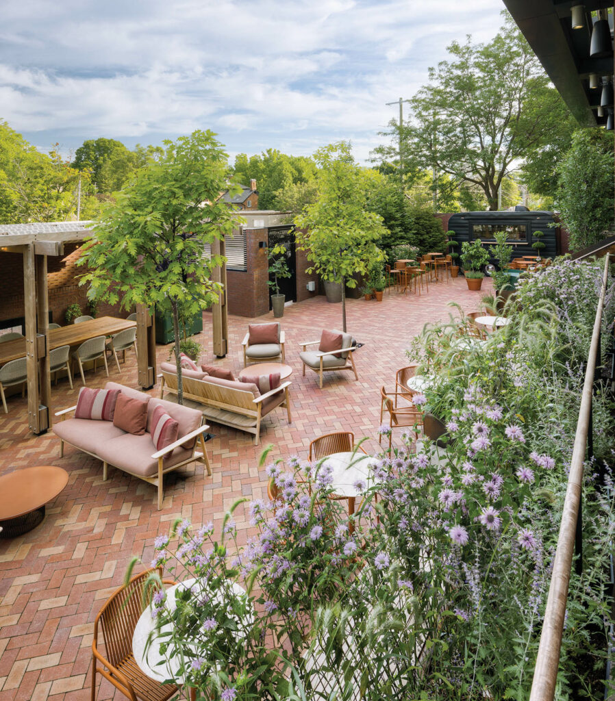 aerial view of the garden area